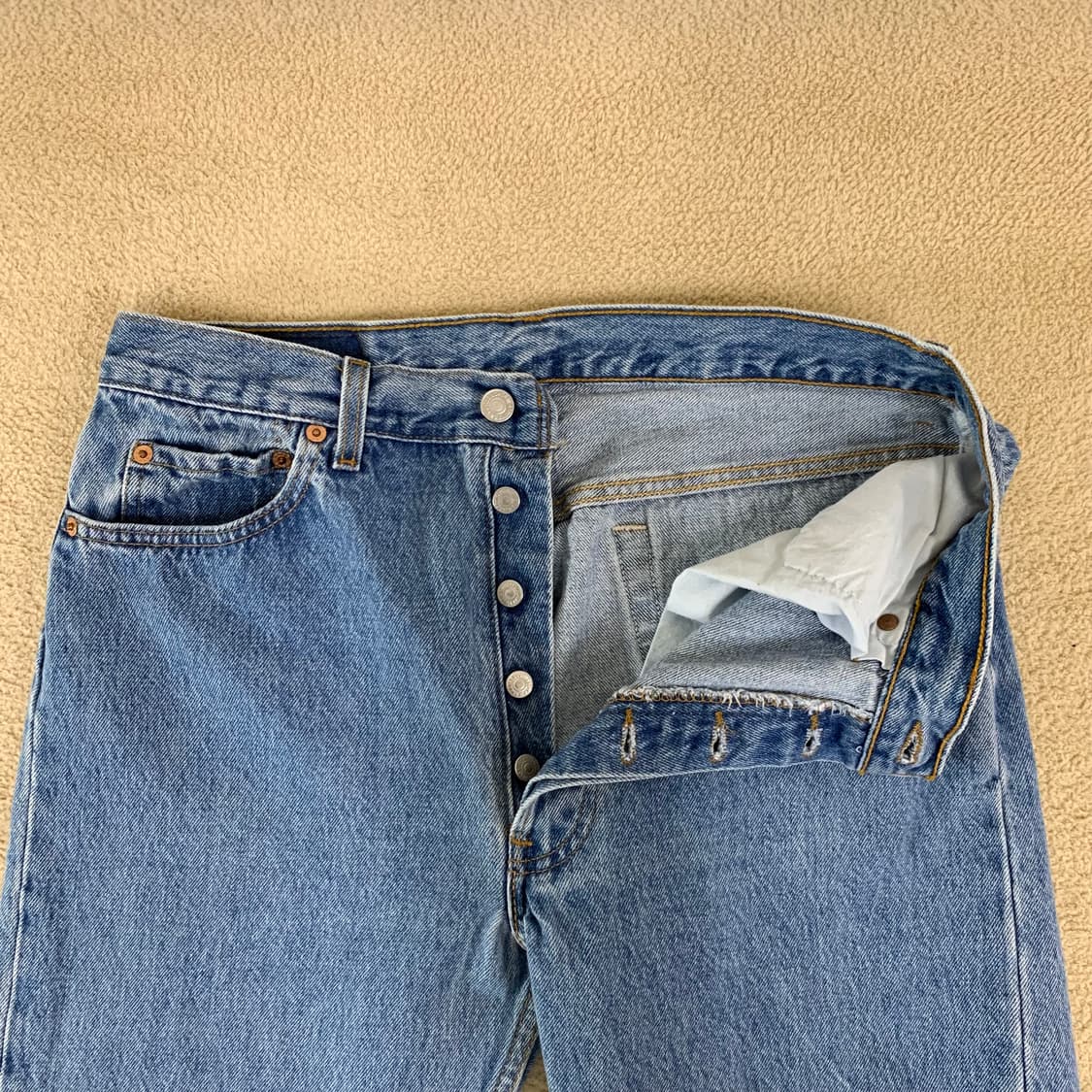 90s 빈티지 리바이스 501 데님팬츠( 32사이즈 )남자청바지 중청 상품이미지3