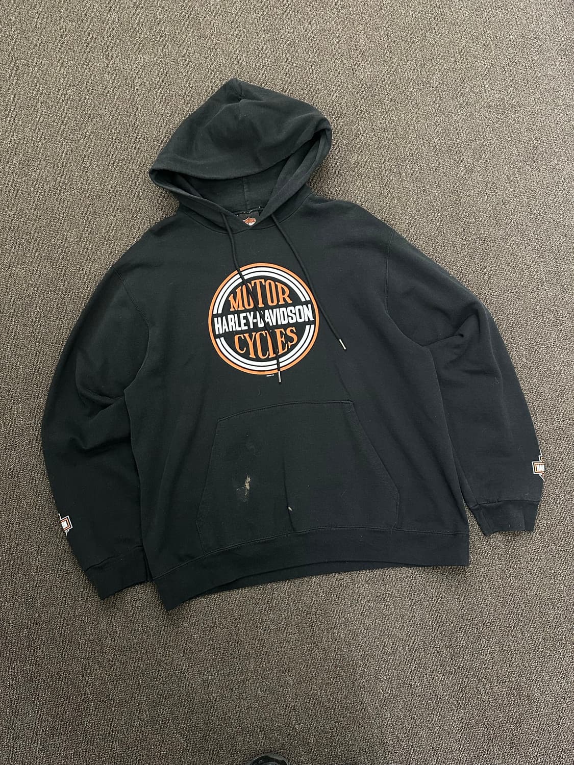 L)할리데이비슨 빈티지 그래픽 로고 블랙 후디 상품이미지3