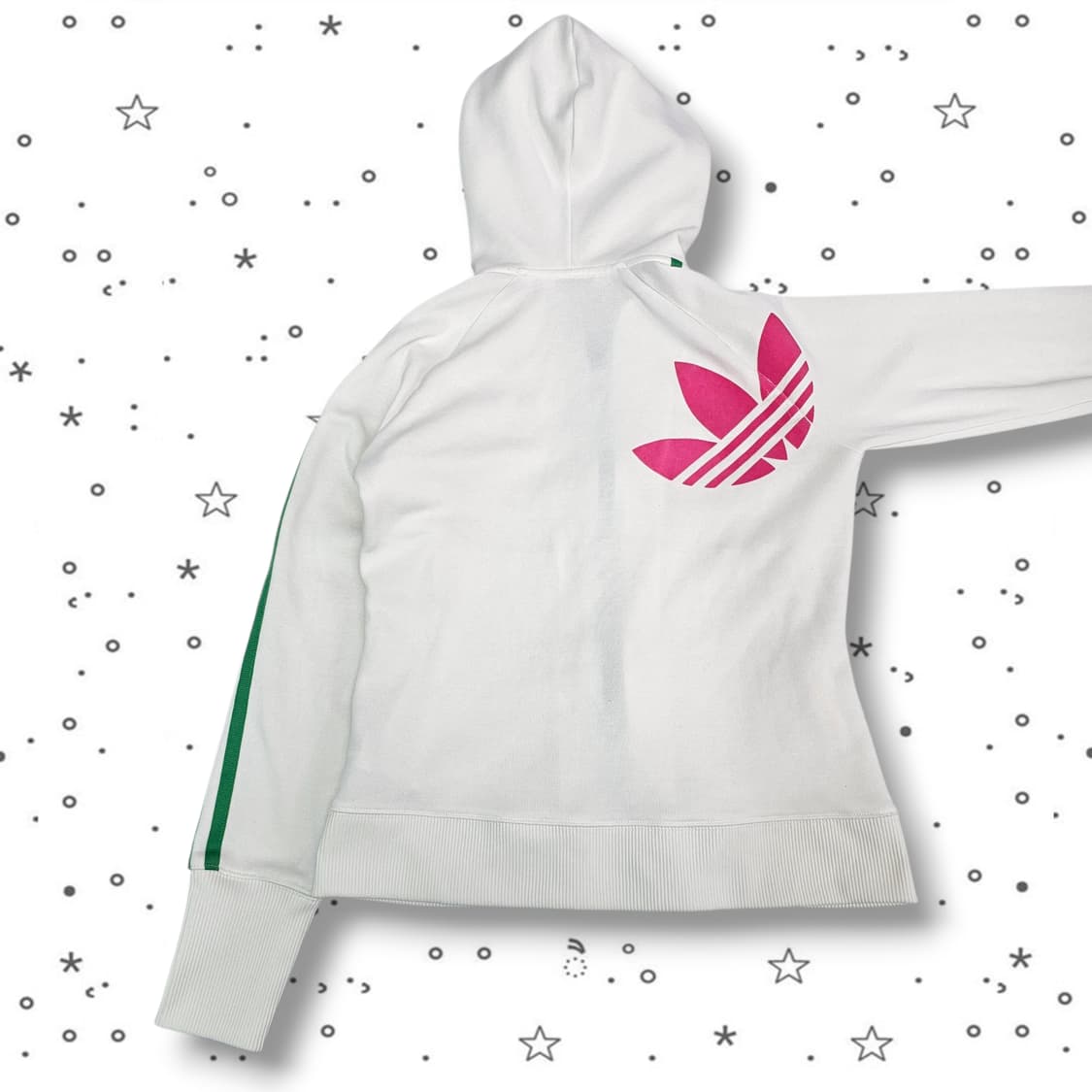 ADIDAS 아디다스 화이트 그린 후드 트랙탑 상품이미지4