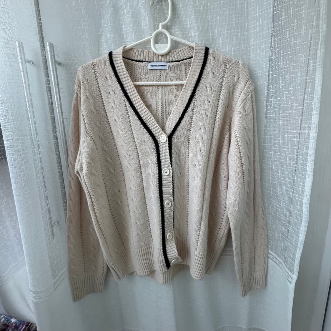 아이보리 긴팔 니트가디건 프리 상품이미지1