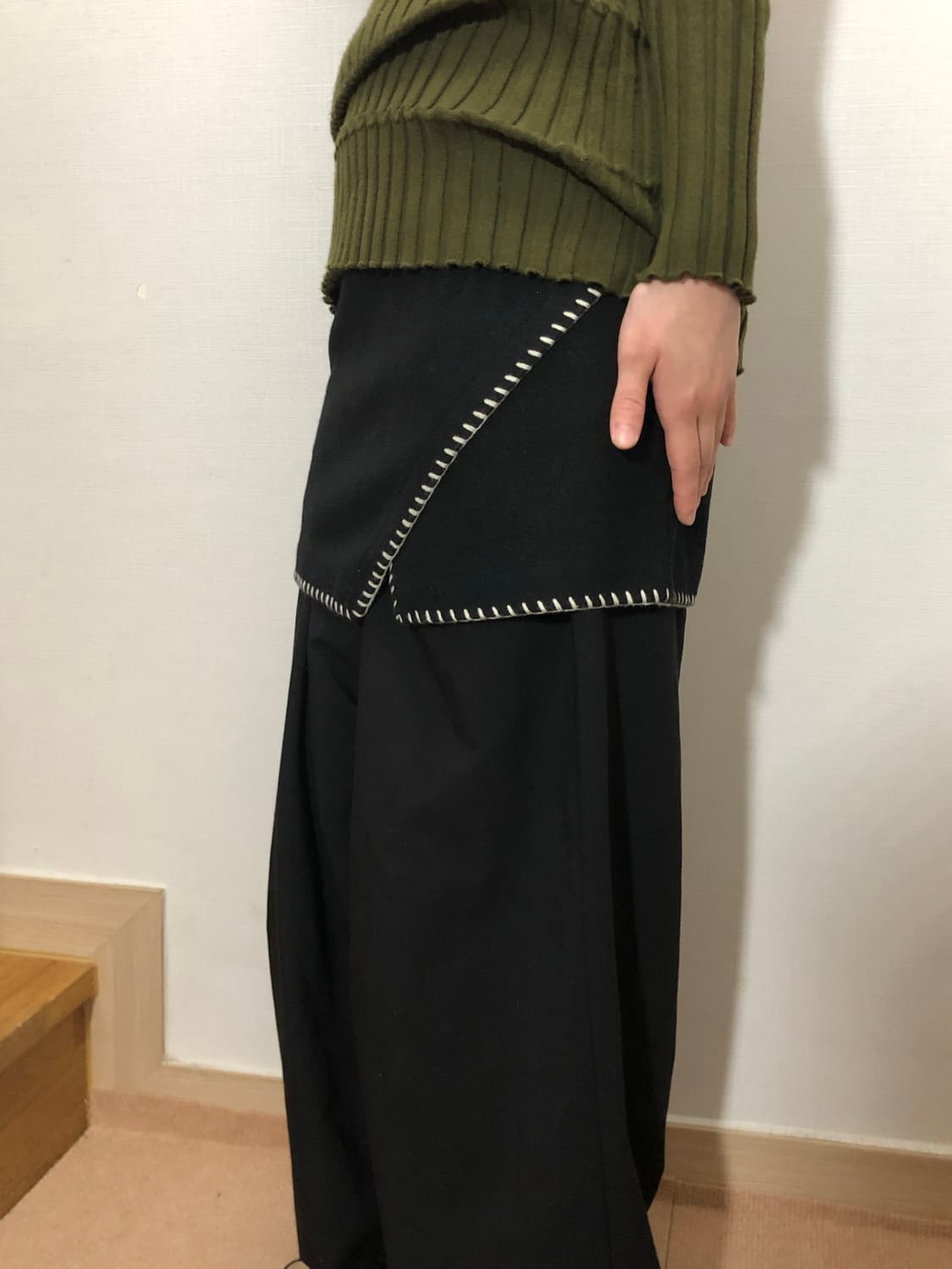 빈티지 블랙 스티치 스커트 상품이미지7