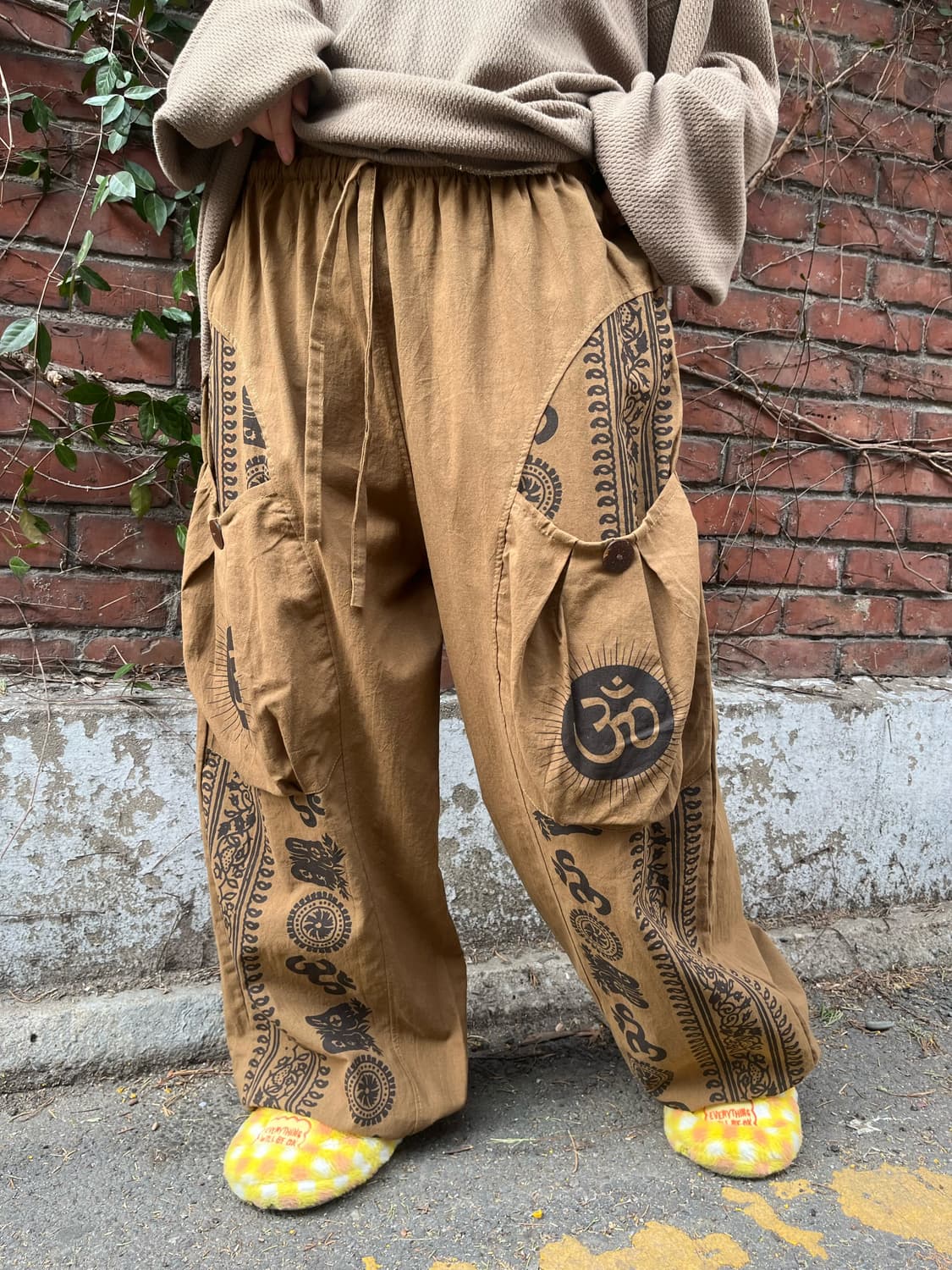 히피 에스닉 문양 와이드 벌룬 팬츠 상품이미지5