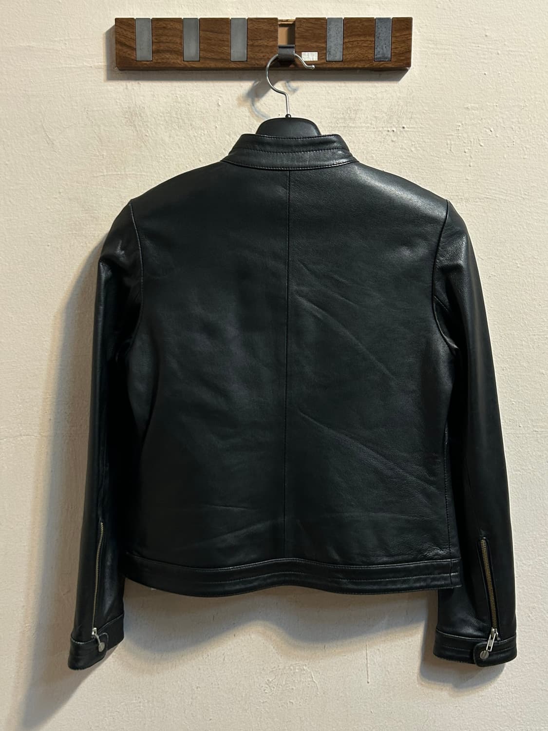 유즈드 블랙 레더 집업 자켓 상품이미지6