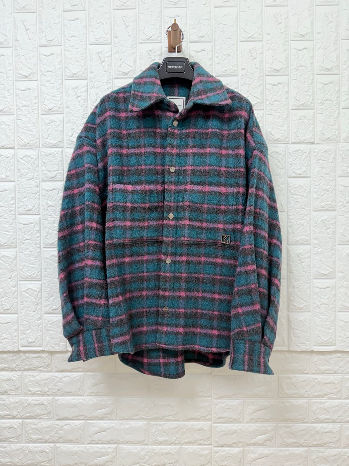 우영미 체크 셔츠 핑크(46) 상품이미지1