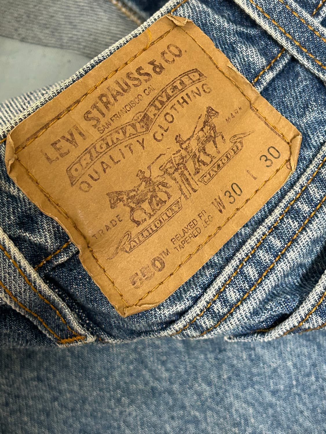 90s 리바이스 550 오렌지탭 데님팬츠 30X30 상품이미지3
