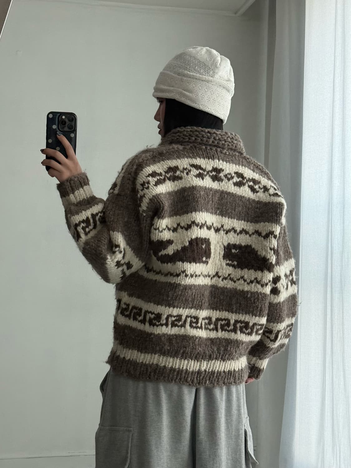 빈티지 웨일 코위찬 집업 상품이미지4