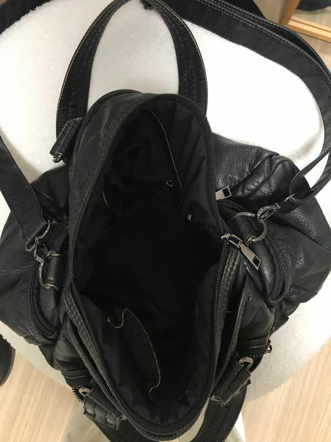 블랙 페이크레더 백 상품이미지5