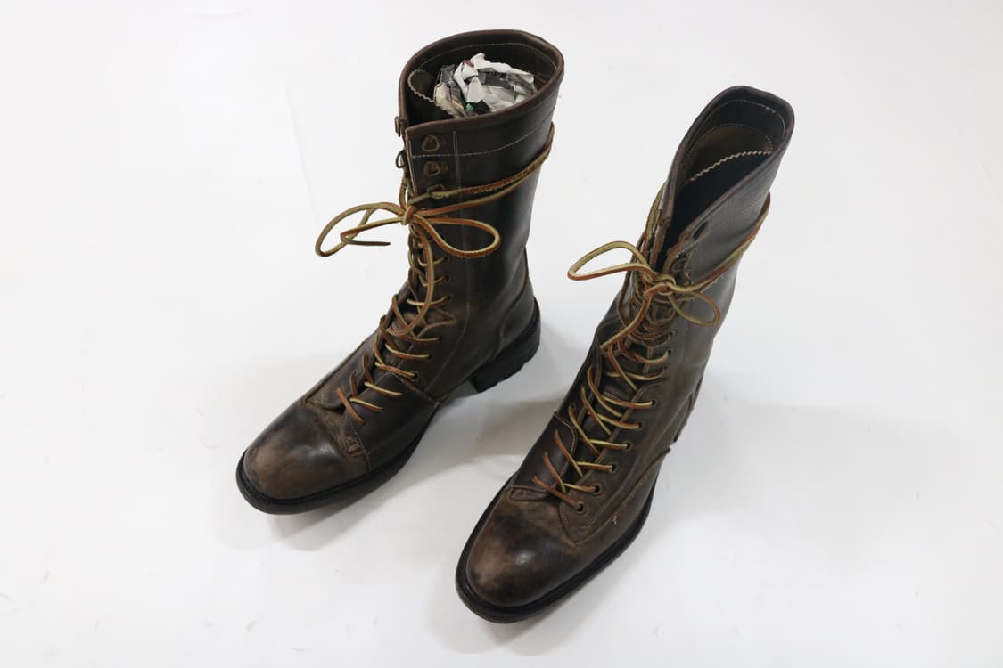 알프레도바니스터 빈티지 레더 레이스업 컴뱃 부츠 상품이미지5