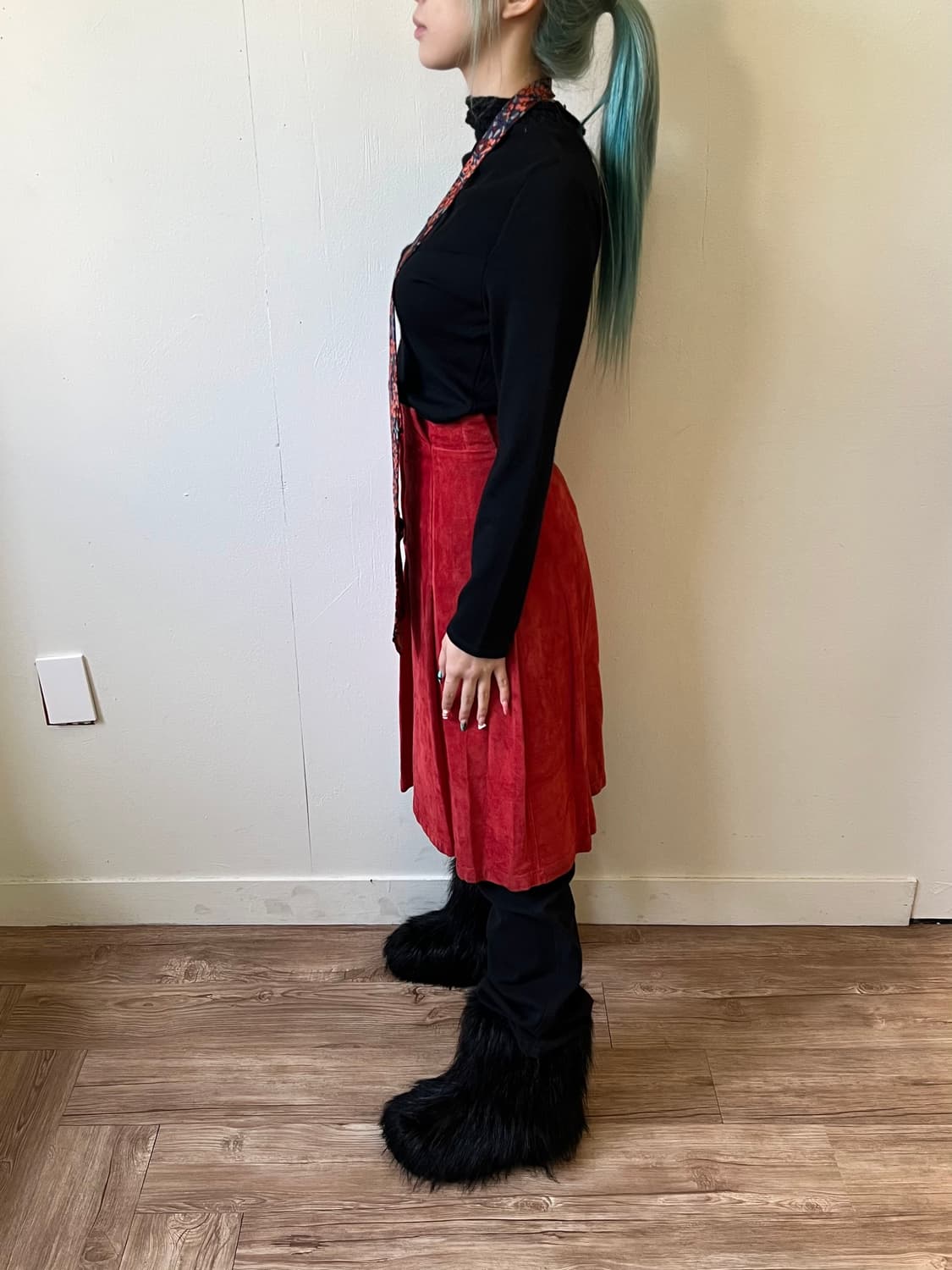 A/T 피그 스킨 핀턱 스커트 상품이미지8