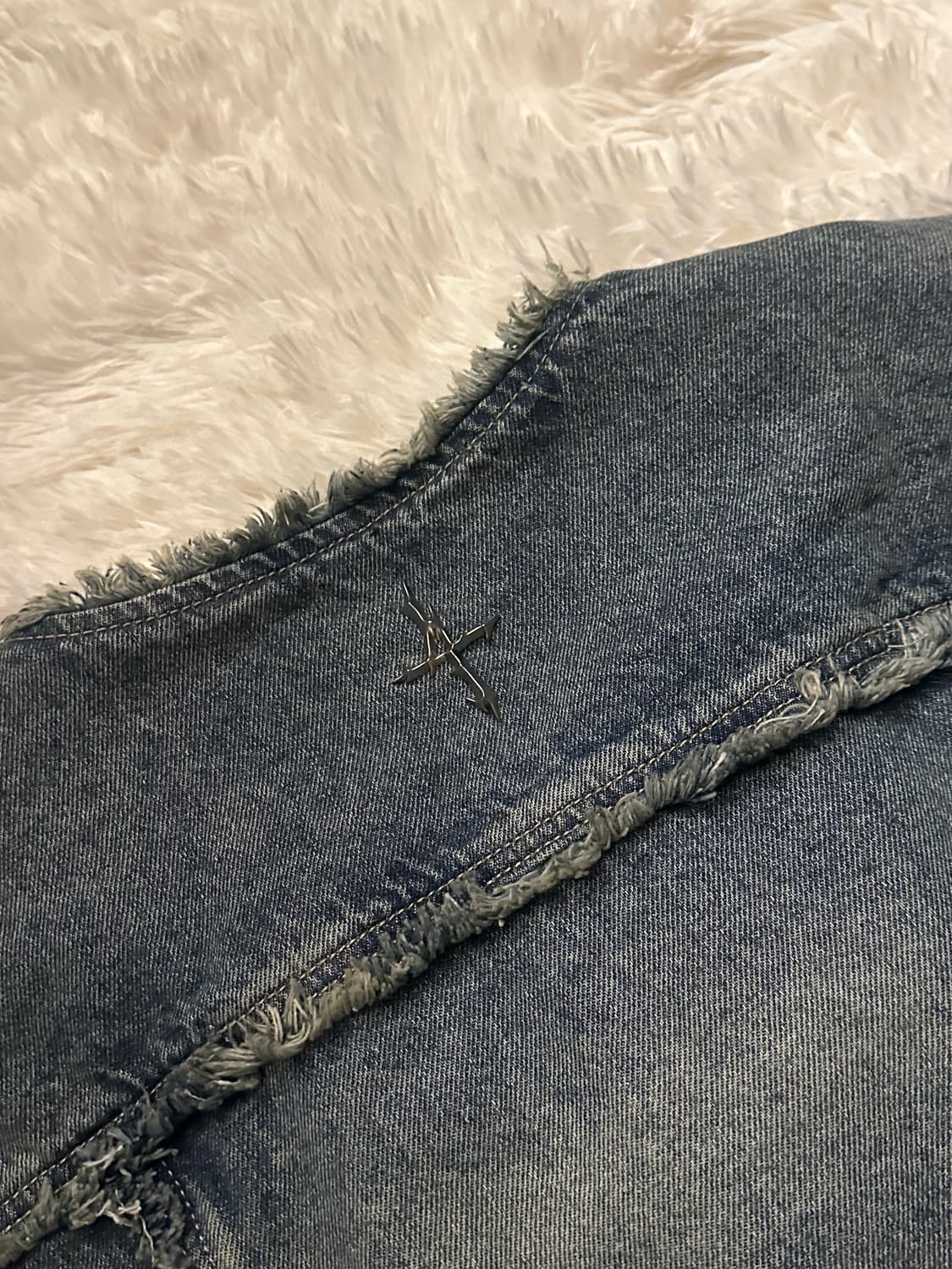 낫포너드 Cut Off Non-Collar Denim Jacket  상품이미지4