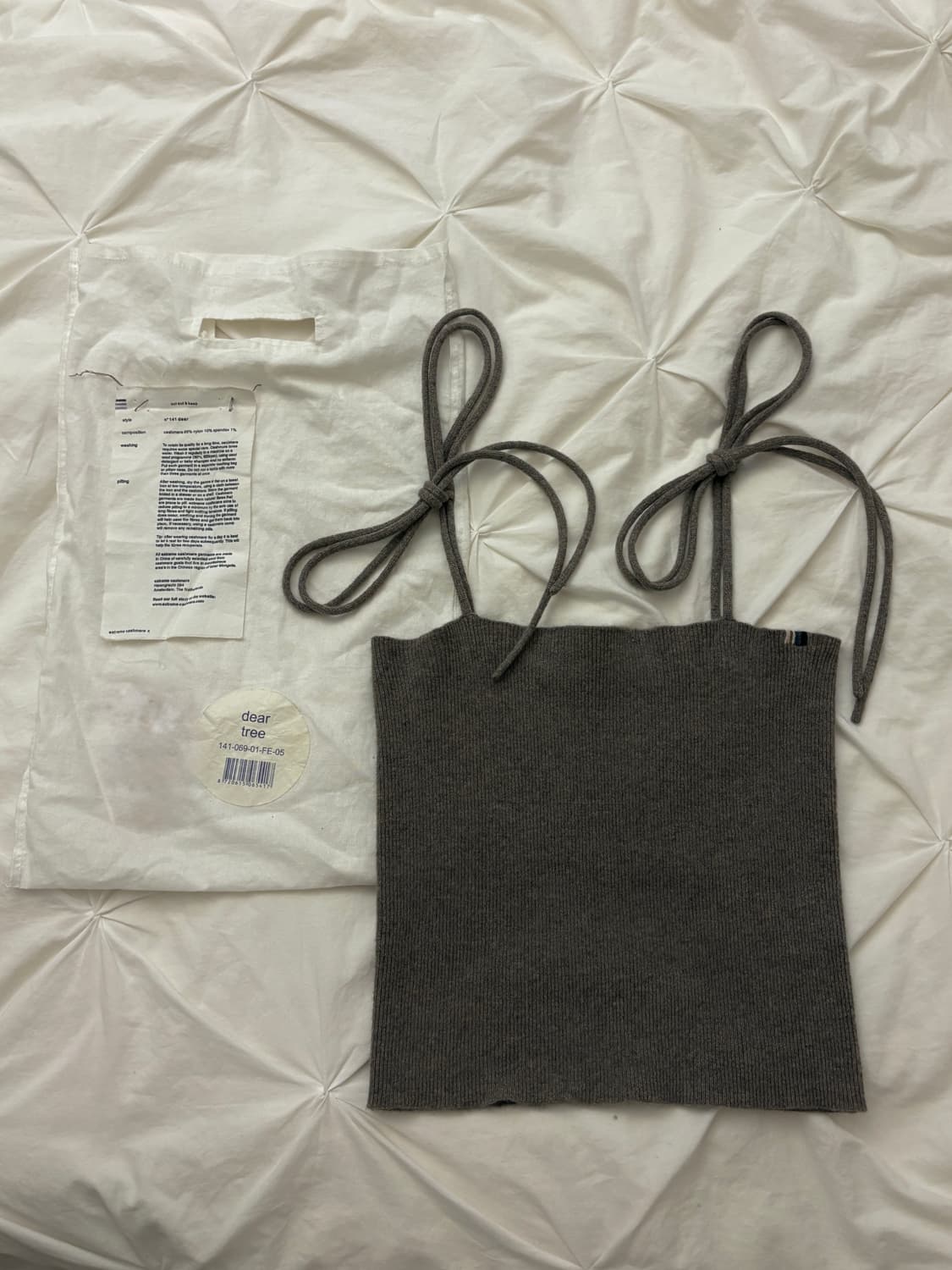 Extreme Cashmere No.141 타이 스트랩 탱크탑 브라운 상품이미지6