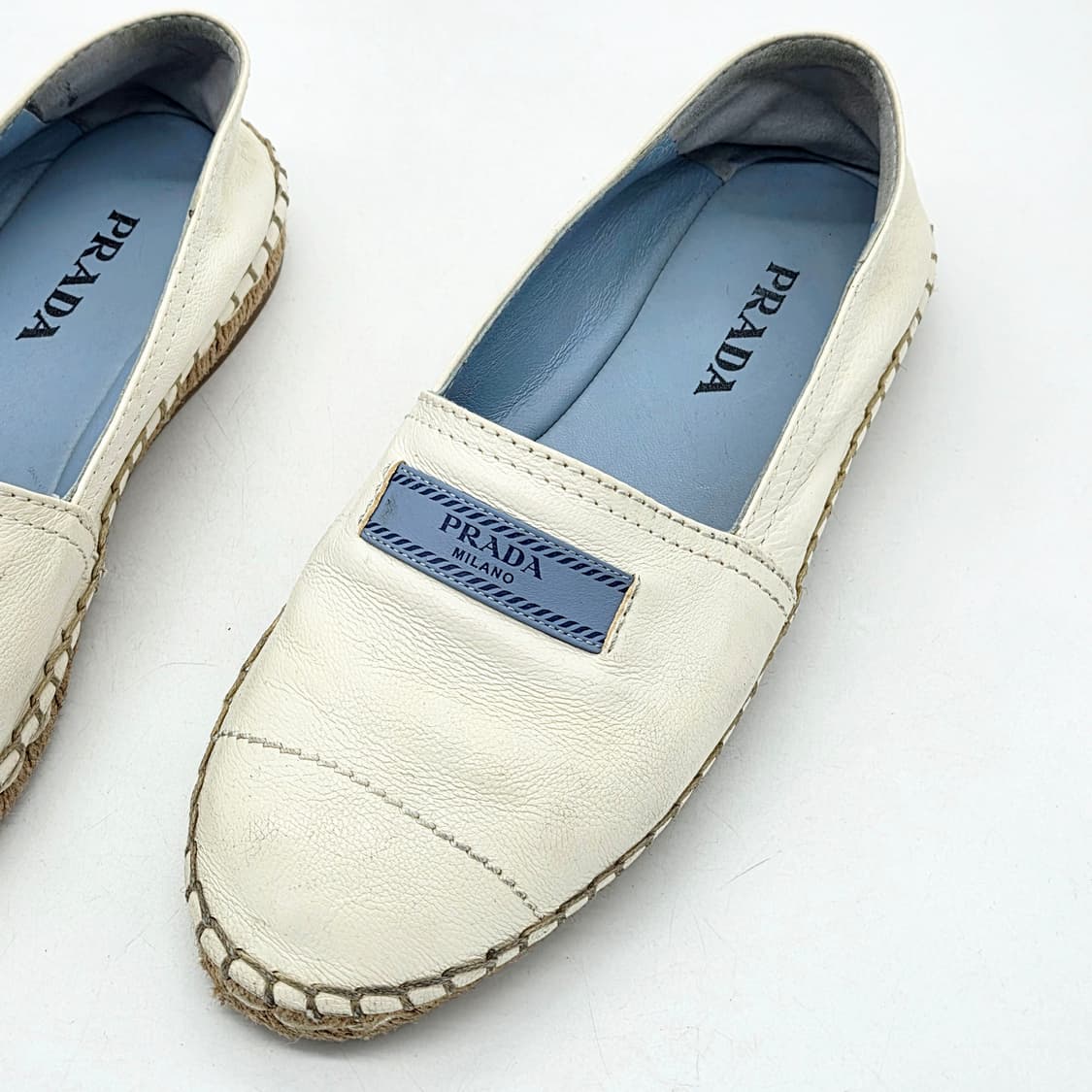  프라다 우먼스 레더 에스파듀 화이트 (37 1/2)  상품이미지4