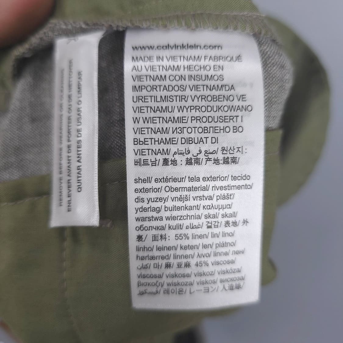 새제품) 캘빈클라인 린넨 혼방 밴딩 스트링 반바지 33 상품이미지7