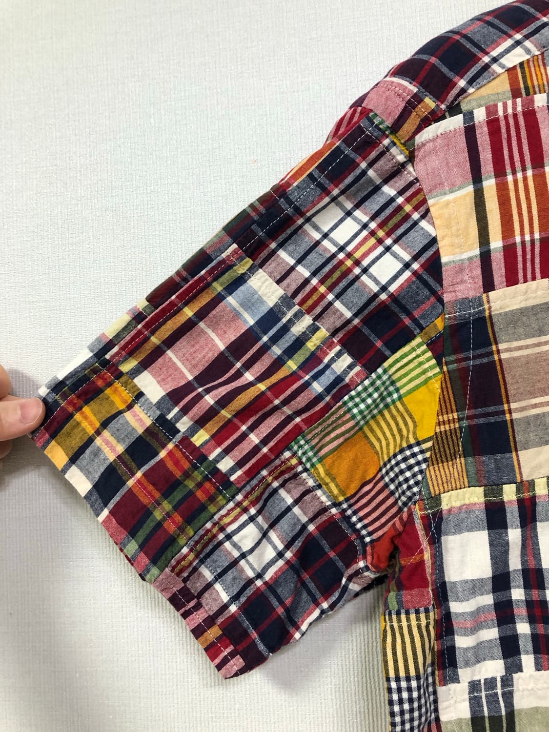 폴로 랄프로렌 인도산 마드라스 패치워크 반팔 체크셔츠  상품이미지4