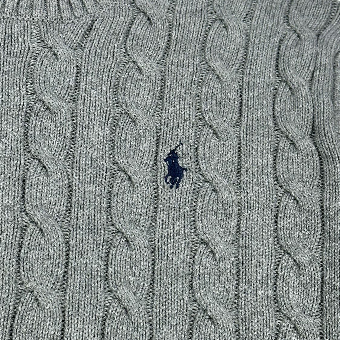  폴로 랄프로렌 클래식 케이블 니트 그레이 실측M 상품이미지3