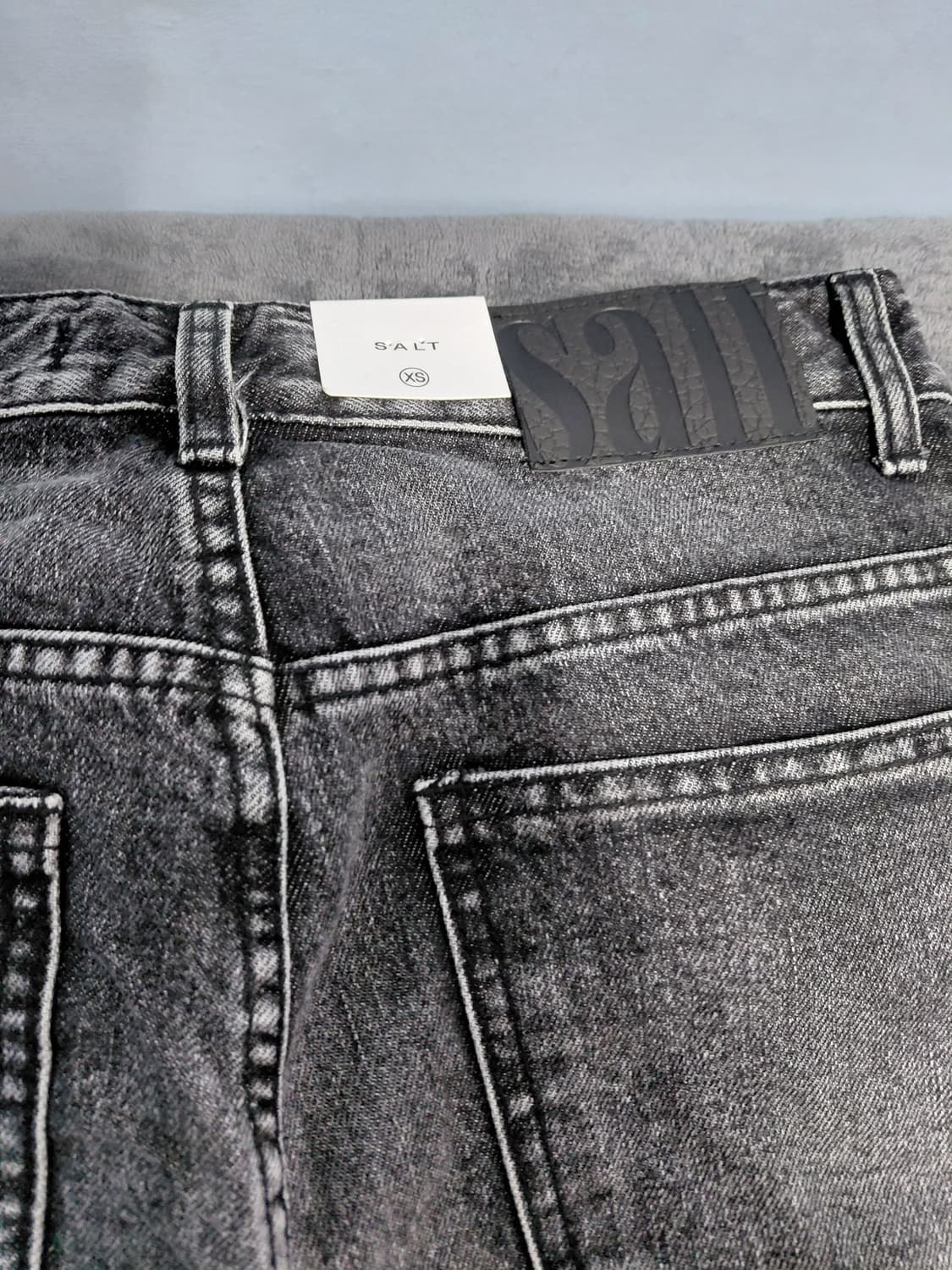 SALT 흑청 와이드 데님 XS 상품이미지5
