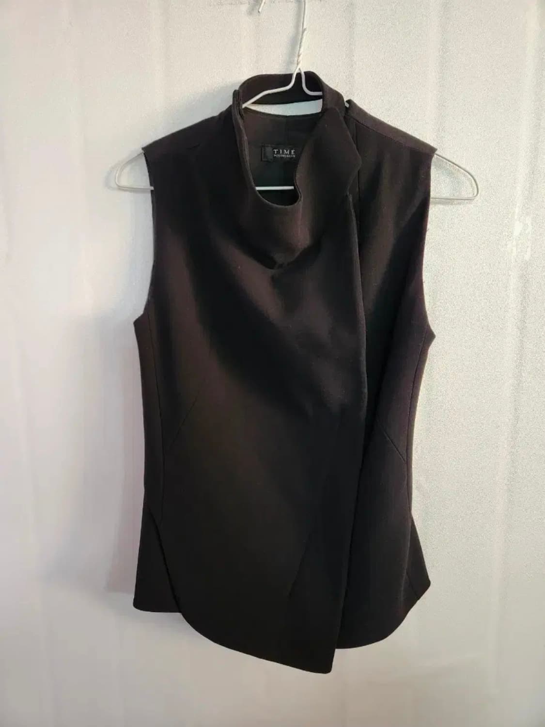 TIME 블랙 언발란스 조끼 베스트/총장60/가슴41/ 상품이미지1