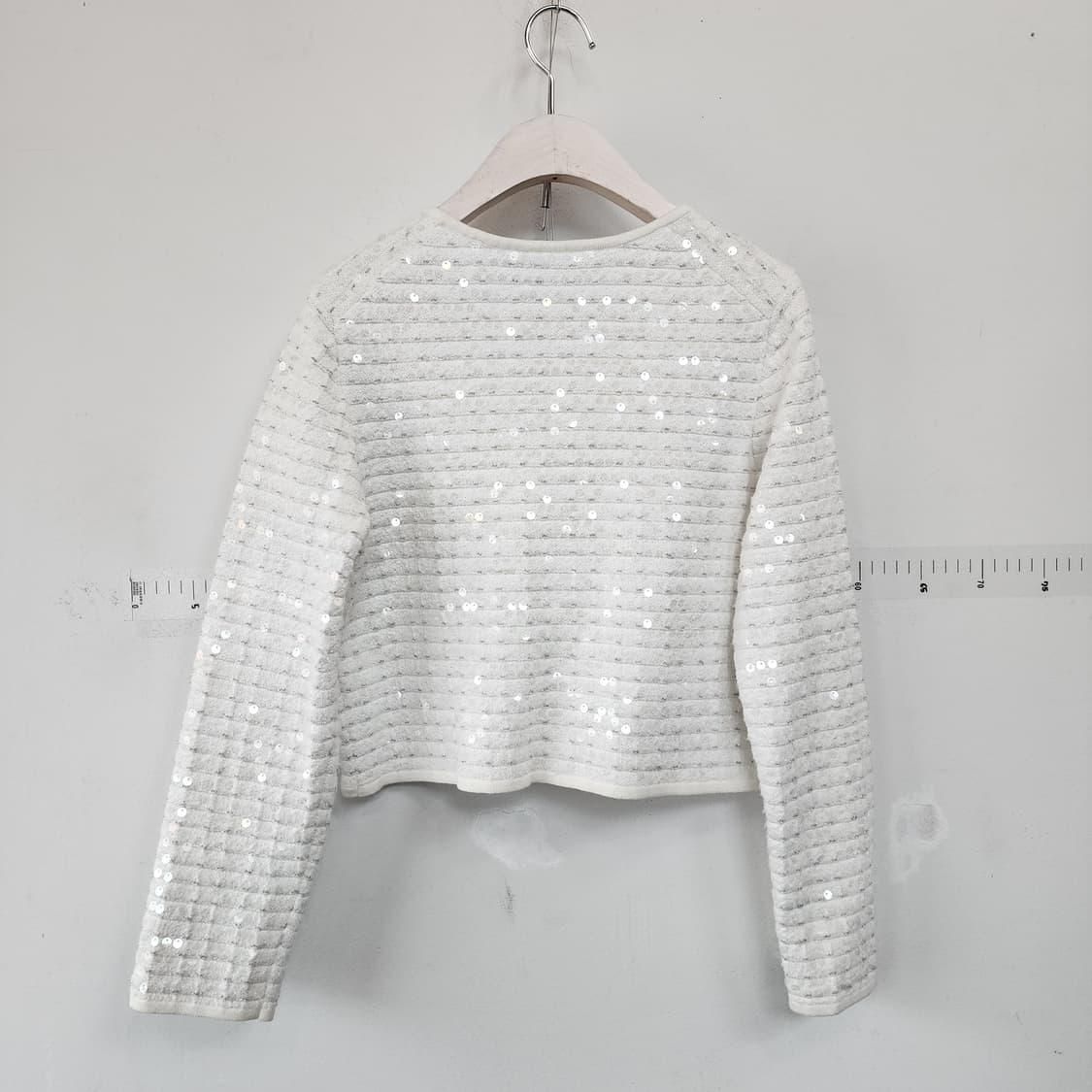 마쥬디자인 화이트 시퀸 장식 트위드 크롭 자켓&스커트 상품이미지2