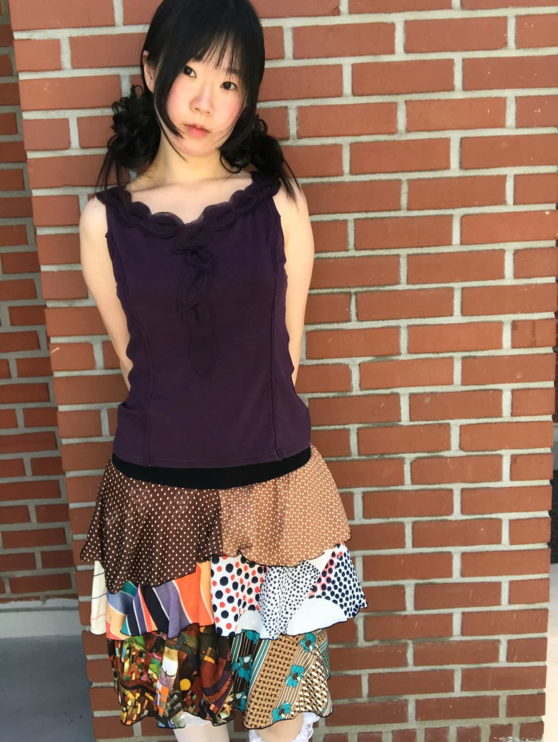 vintage patchwork skirt 상품이미지4