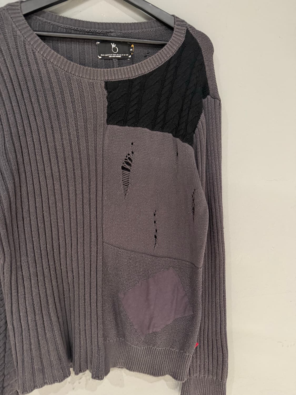 mix pattern damage point knit 상품이미지5