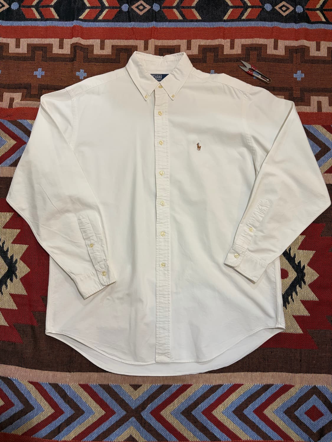 XXL) 90s 폴로 랄프로렌 야머스 셔츠 화이트 상품이미지1