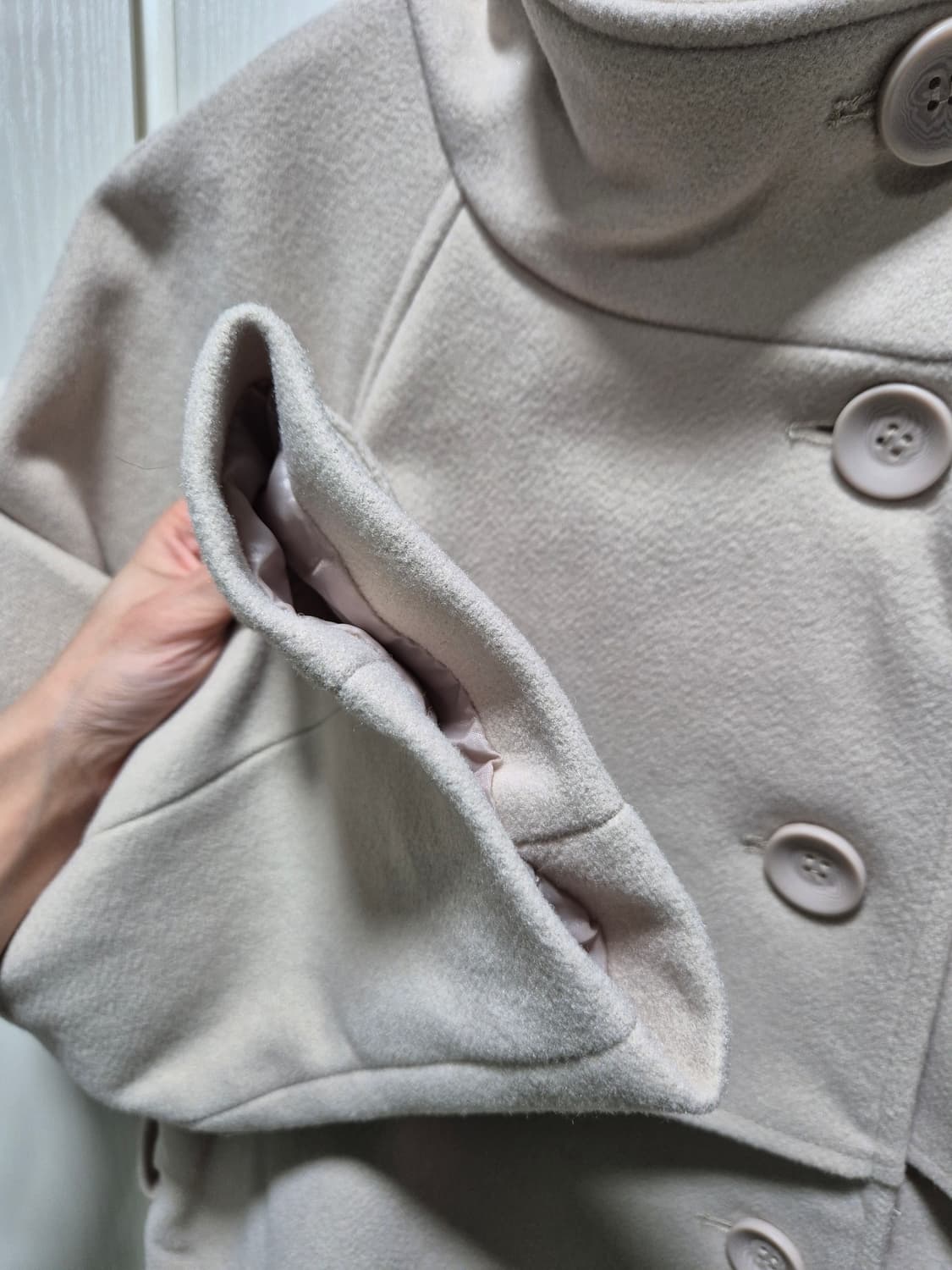 JPN빈티지.아이보리 케이프 롱 코트 상품이미지8