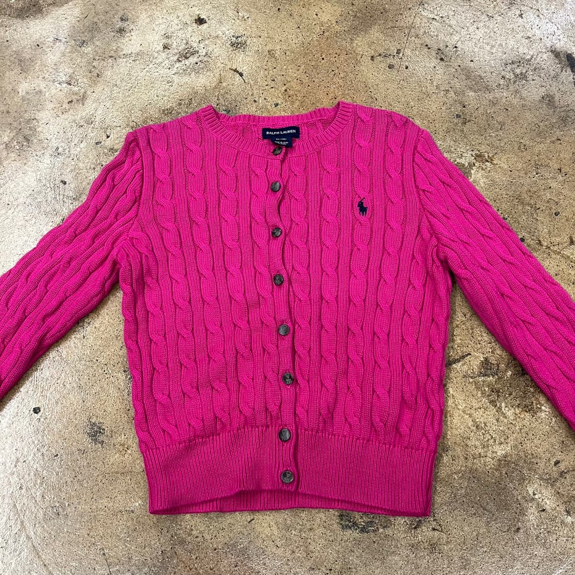 폴로 랄프로렌 핫 핑크 꽈배기 니트 가디건  상품이미지3