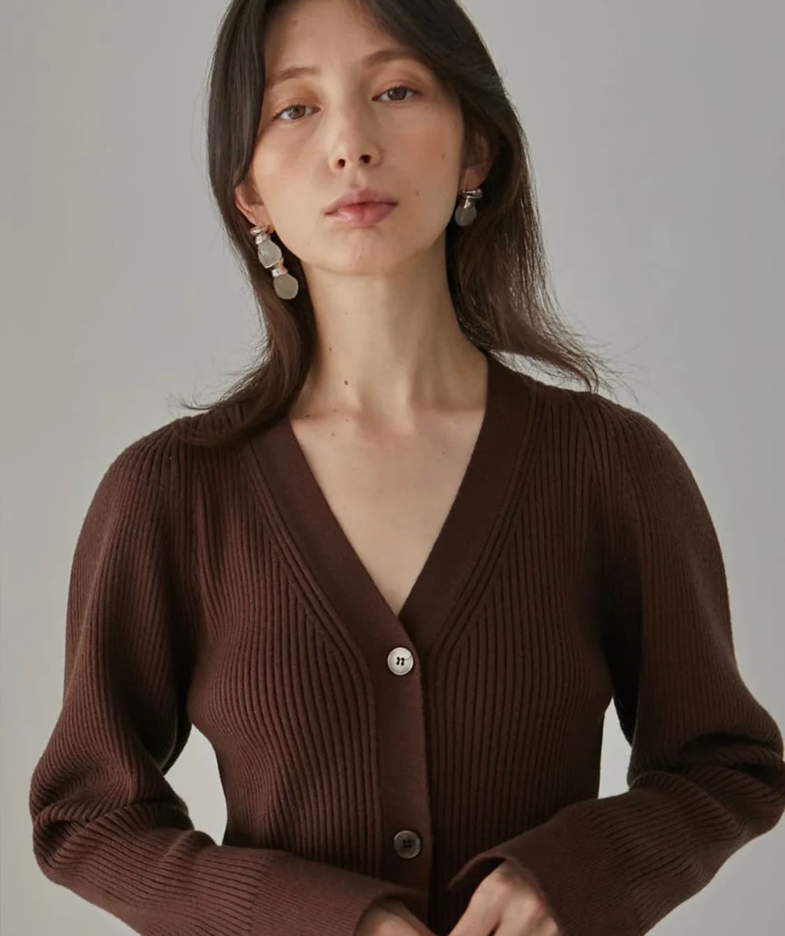 아위ahwe 크림 볼륨 가디건 (브라운) 상품이미지2