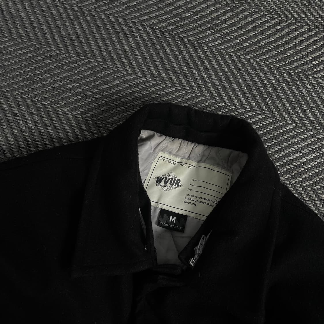 WVUR 스몰로고 빈티지 블랙 누빔 바시티 자켓y 3926 상품이미지7