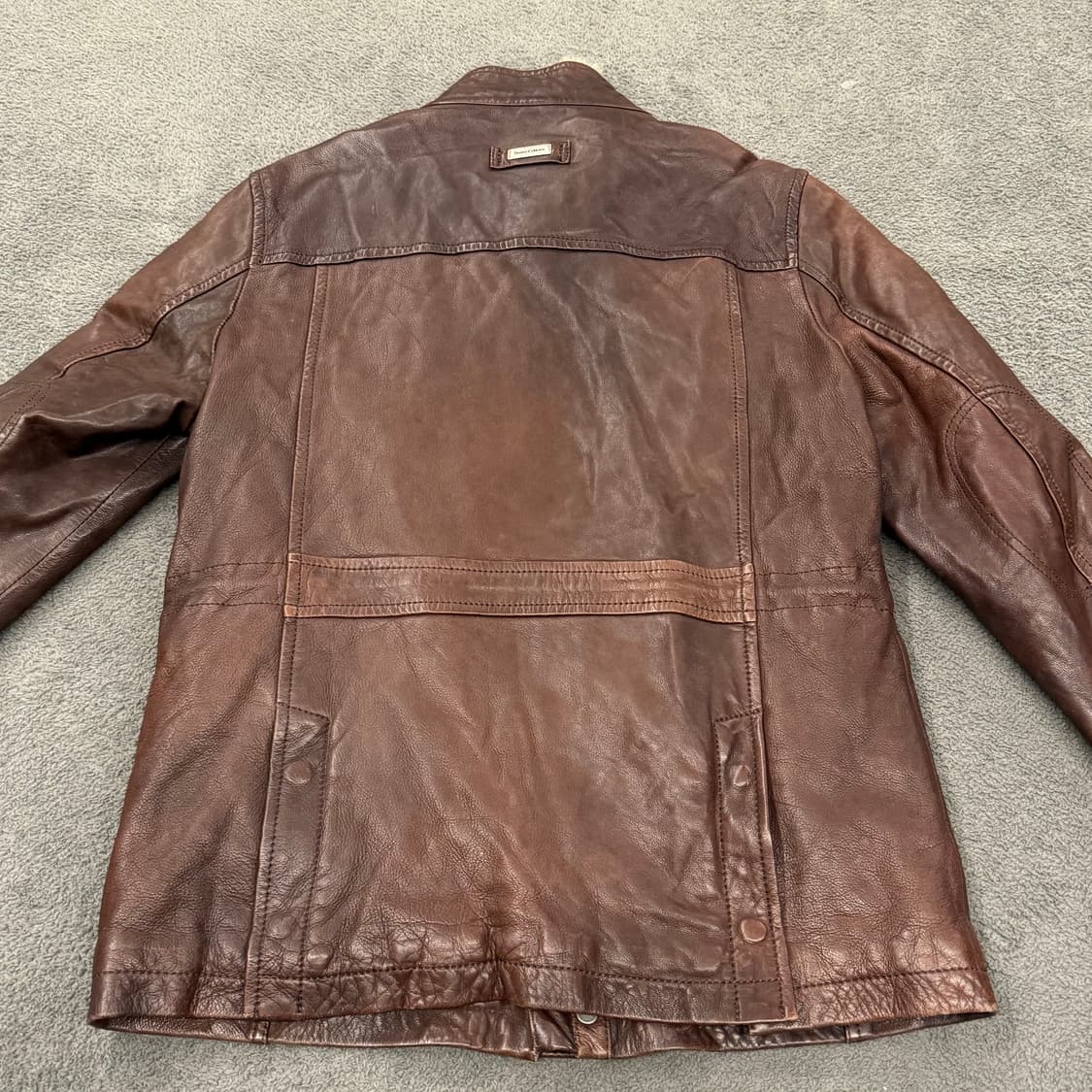 [정품/100] 헨리코튼 브라운 양가죽자켓 상품이미지4