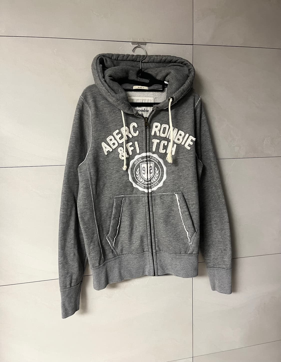 아베크롬비 스펠로고 대장 후드집업 그레이 (M) 상품이미지2