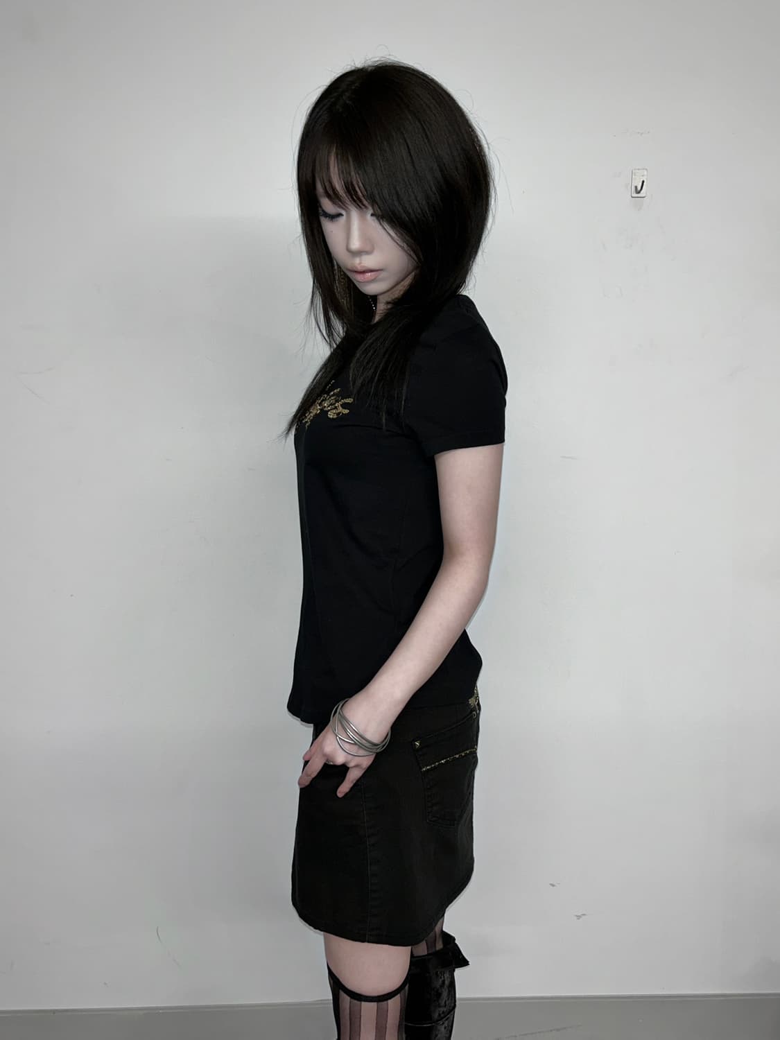 마시모 두띠 3D 세퀸 레터링 티셔츠 상품이미지2