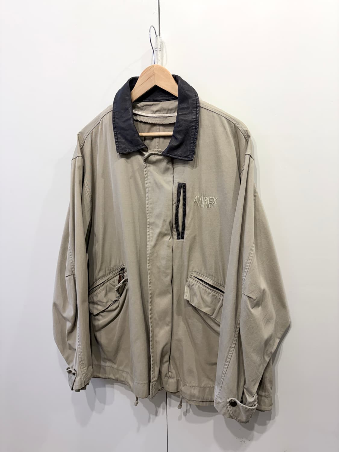 아비렉스 코튼 넥 레더 자켓 상품이미지3