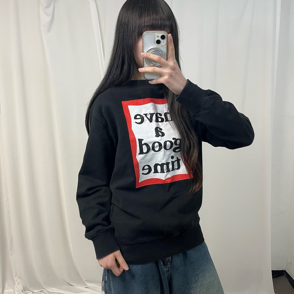Have A Good Time Black Sweatshirt 상품이미지2