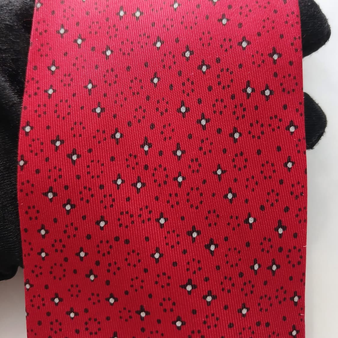 에르메스 실크 레드 자카드 패턴 넥타이 9.1cm B등급  A18755
 상품이미지6