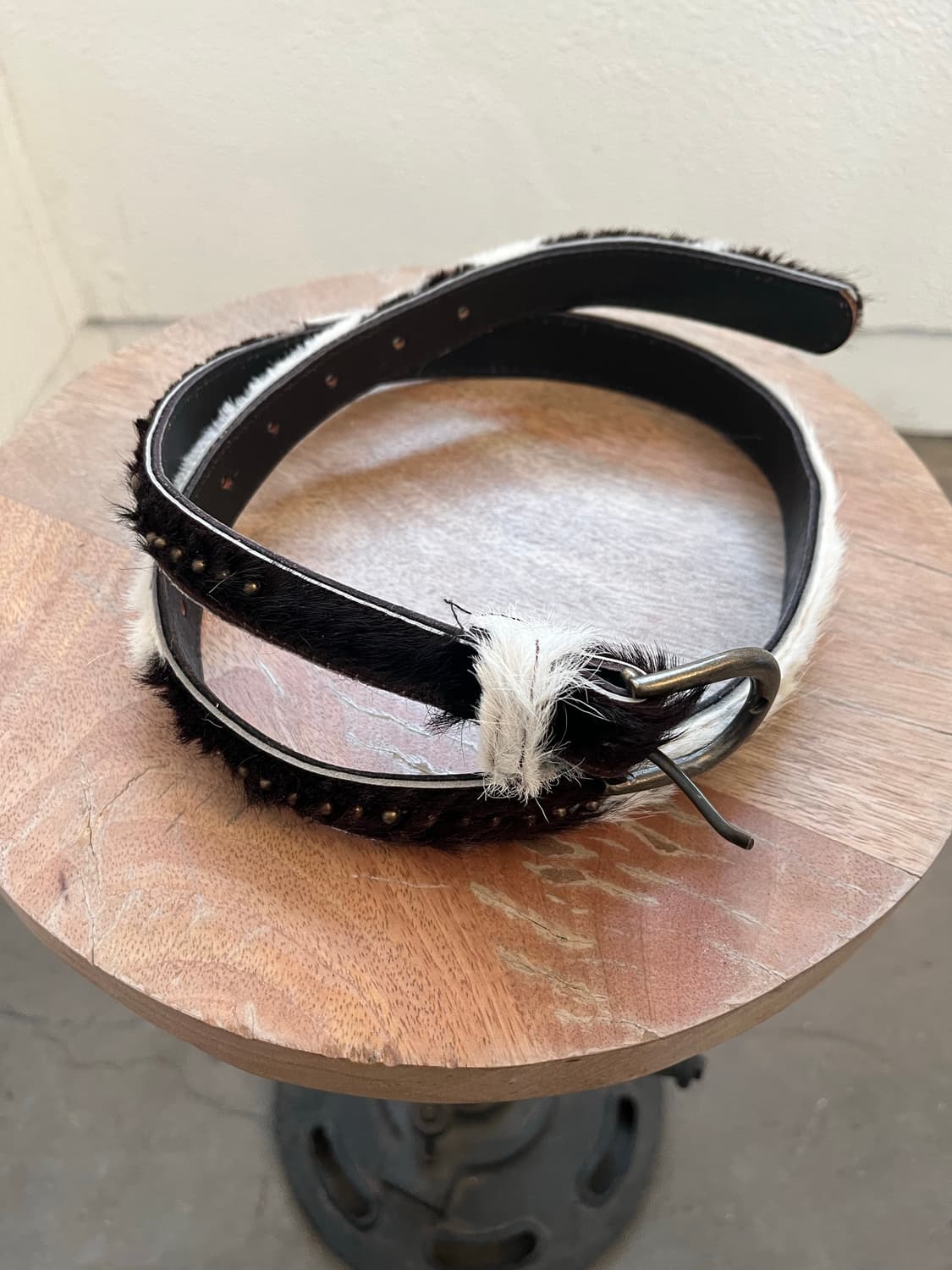 Vintage 송치 리얼레더 스터드 벨트 상품이미지6