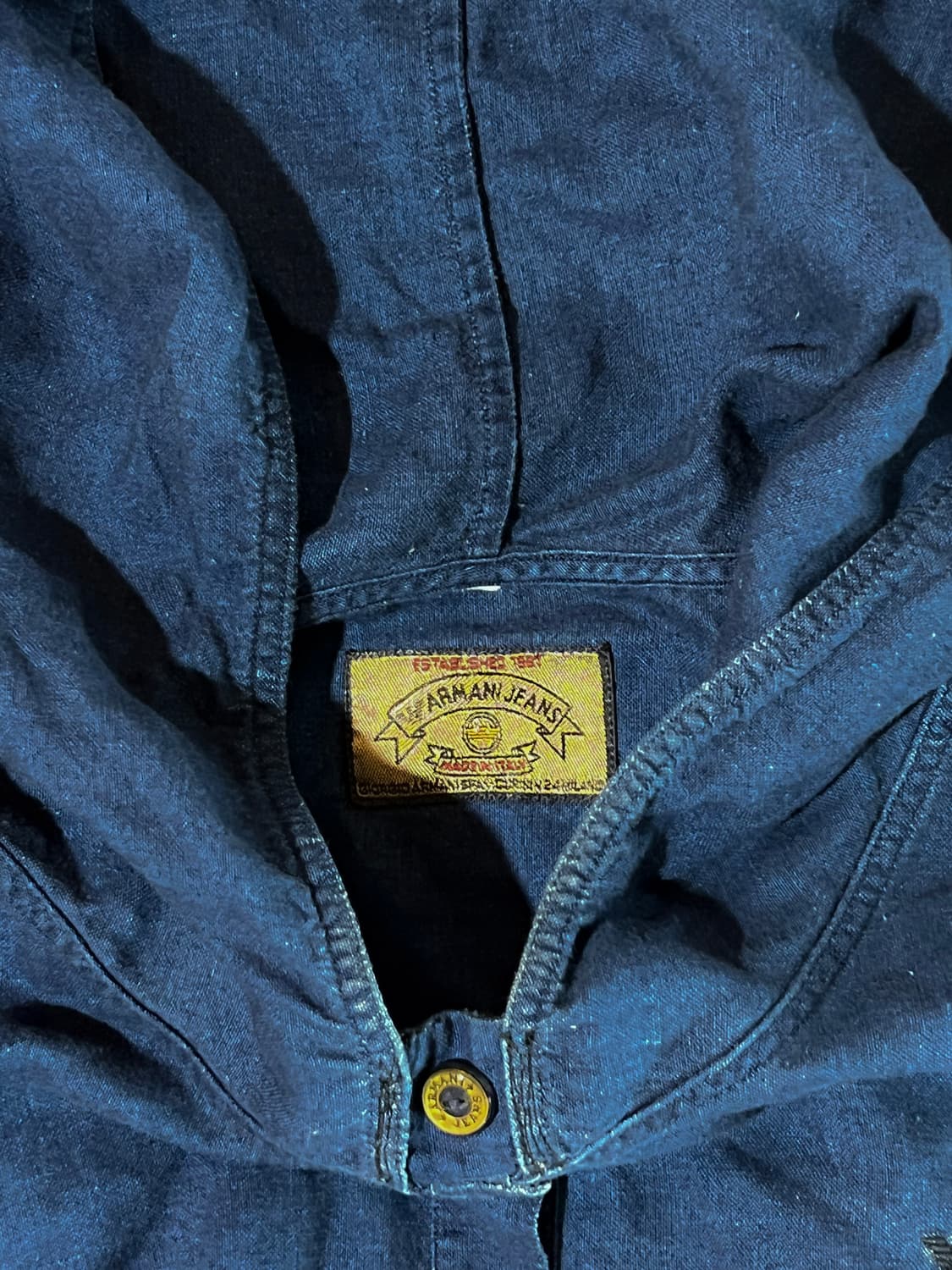 90s armani jeans cape denim hoodie 상품이미지3