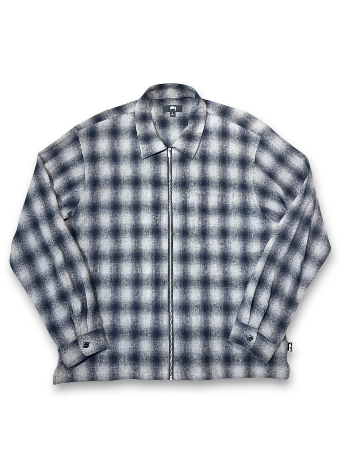 스투시 트위스티트 얀 플레이드 집 셔츠 챠콜 상품이미지1