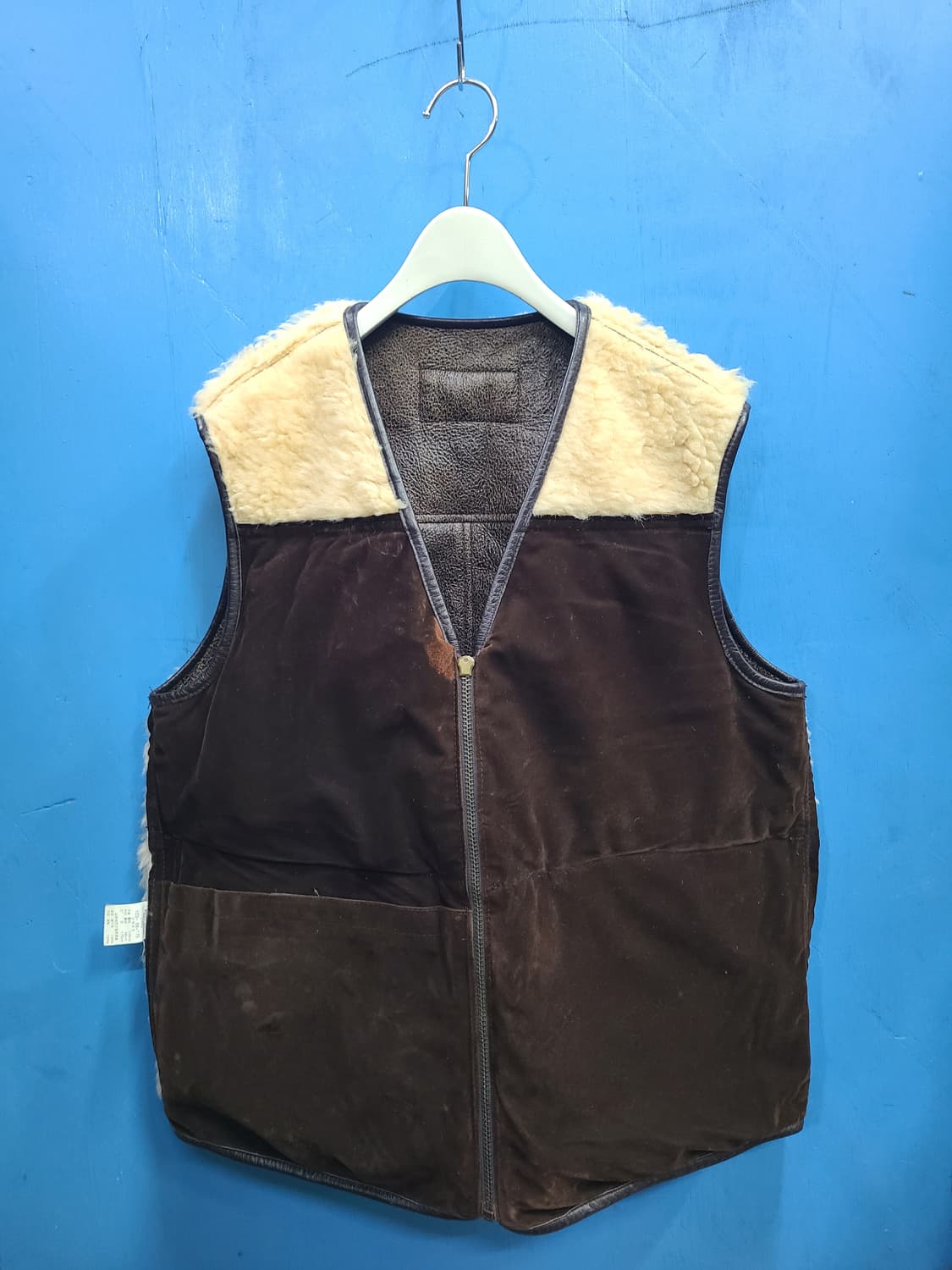 30살 리얼 빈티지 양털양가죽무스탕조끼 like아메카지 상품이미지7