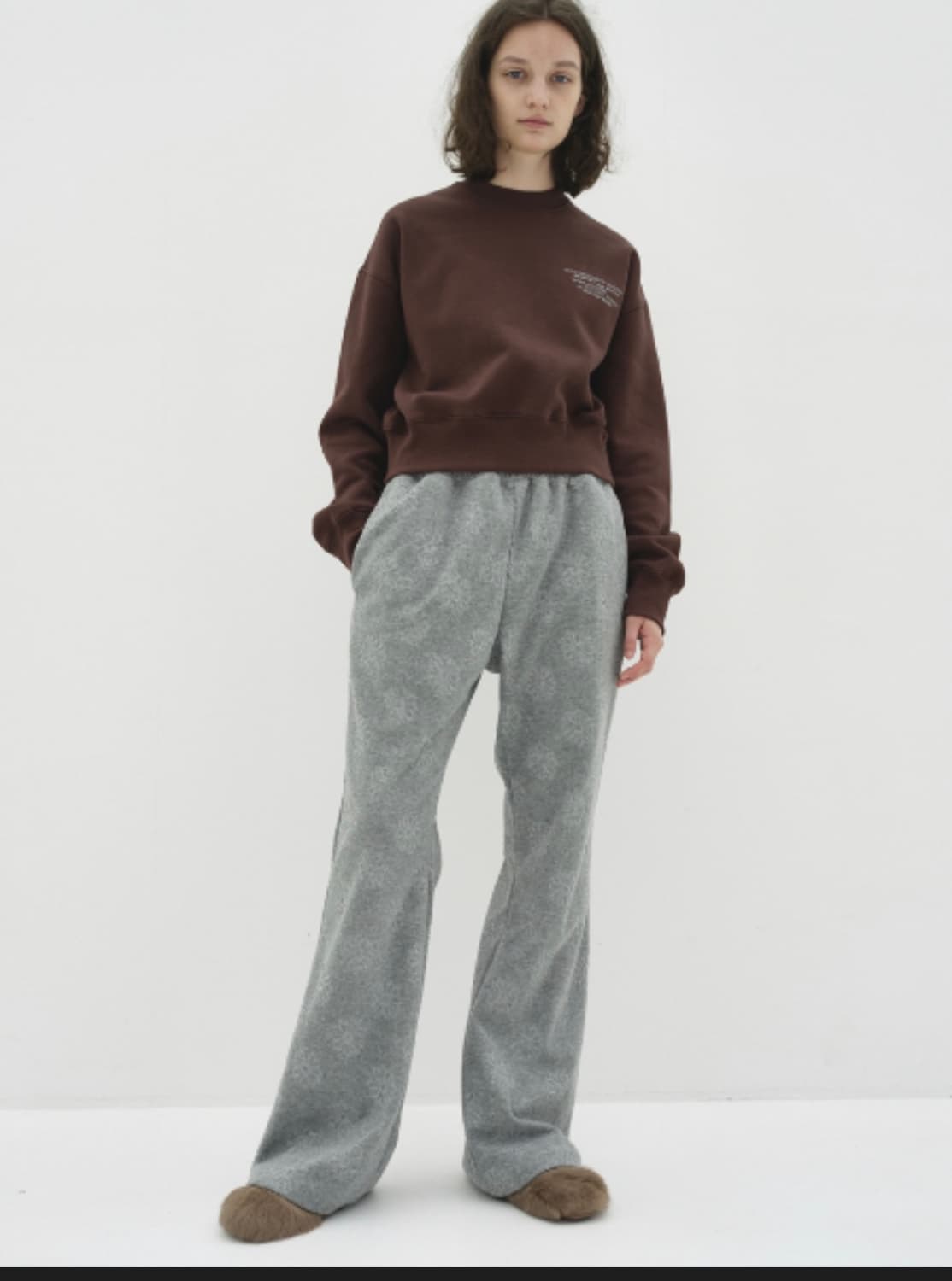 엔조블루스 테리 플라워 밴딩 팬츠 그레이 S 상품이미지1