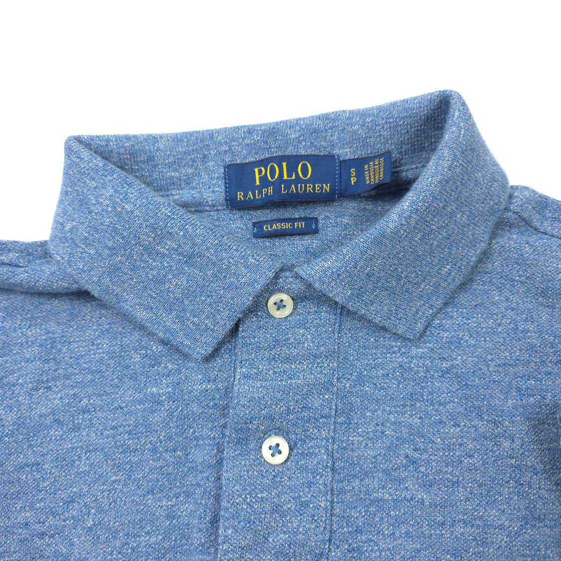 폴로 랄프로렌 클래식핏 코튼 반팔카라티 블루 (S) 상품이미지4