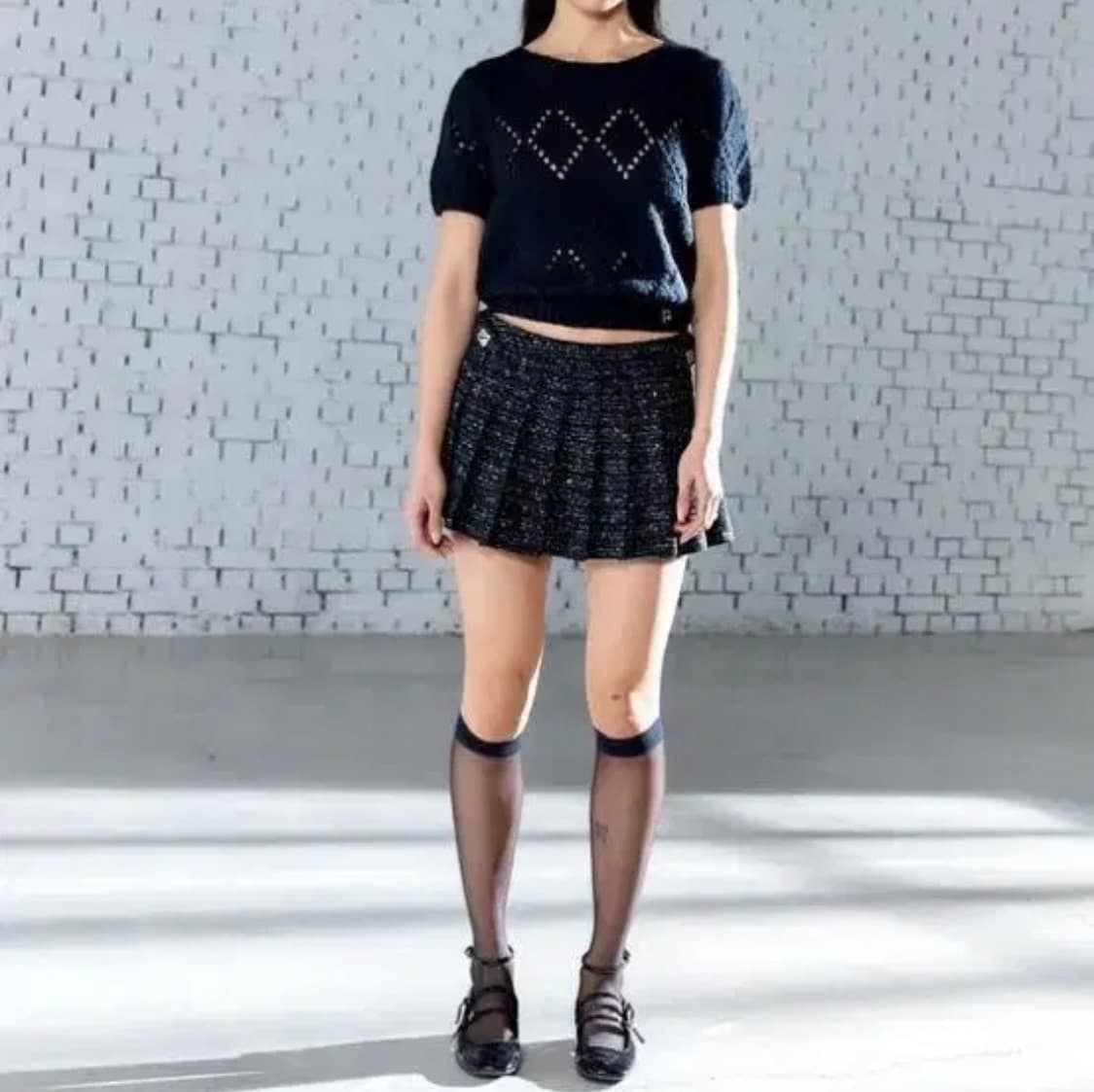 글로니 반팔 니트 탑 상품이미지2