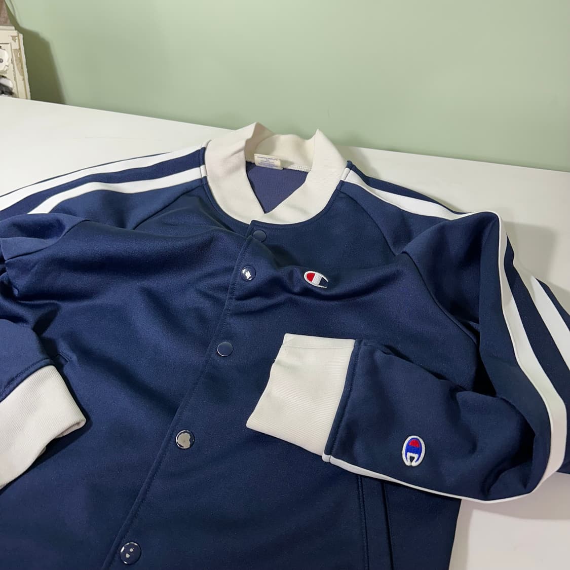 우먼S-M 챔피온 우먼 네이비 사이드라인 트랙탑 집업져지 상품이미지1