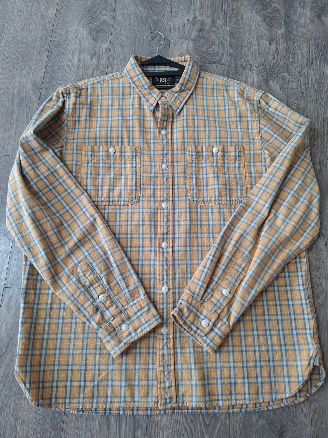 XL RRL 더블알엘 빈티지 옐로우 체크 워크 셔츠 상품이미지1
