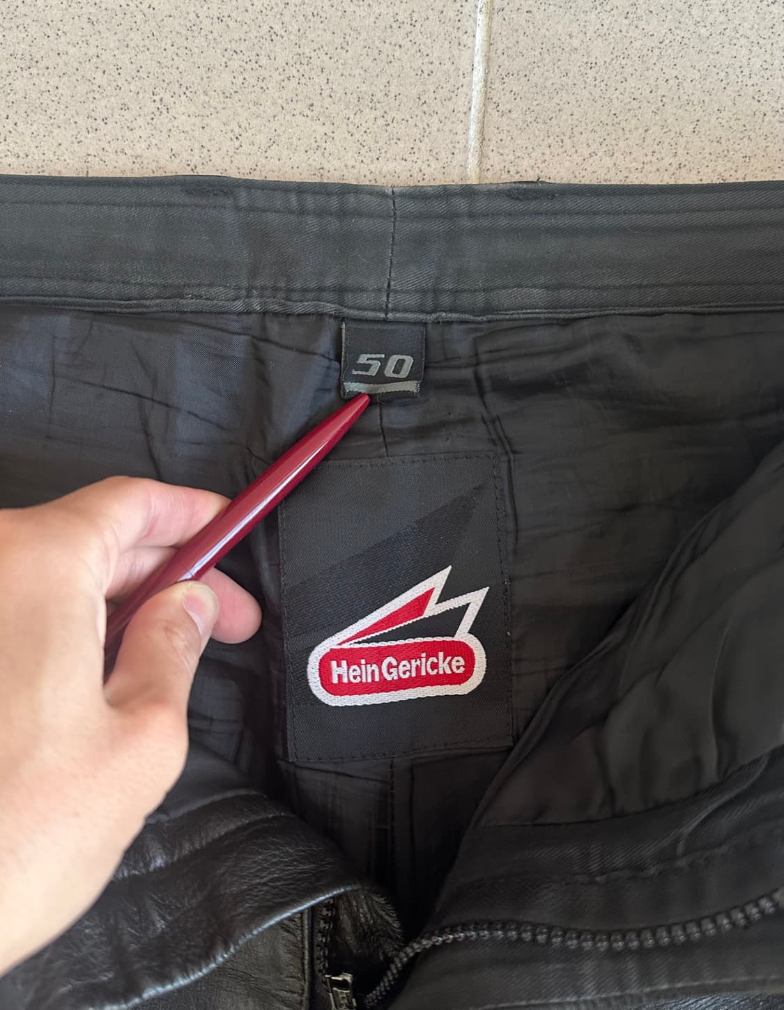 빈티지 레이스업 레더 팬츠 블랙 상품이미지7