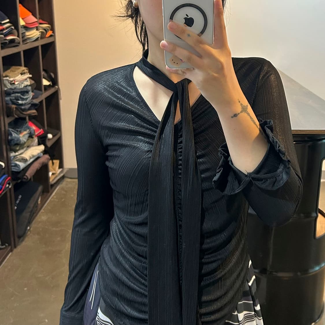 블랙 스카프 블라우스 가디건 상품이미지8