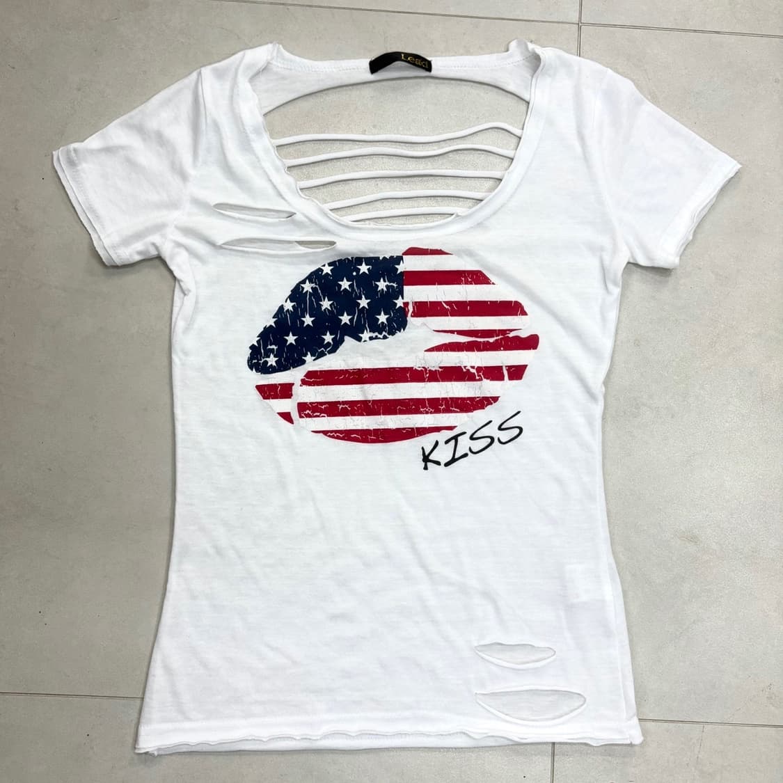 Vintage Destroyed damage usa T-shirt 상품이미지3