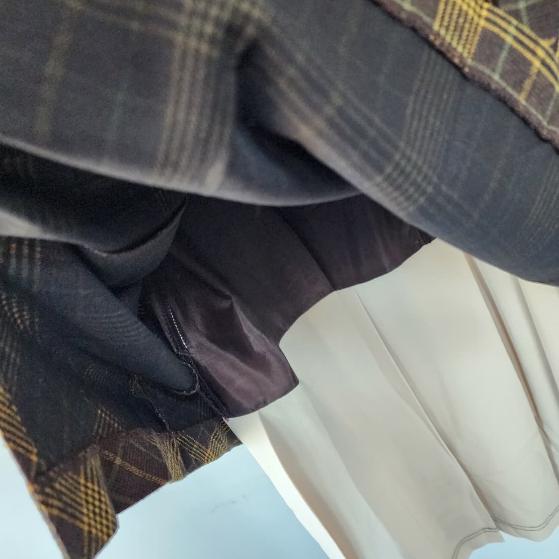 라인 체크 롱 원피스 상품이미지5