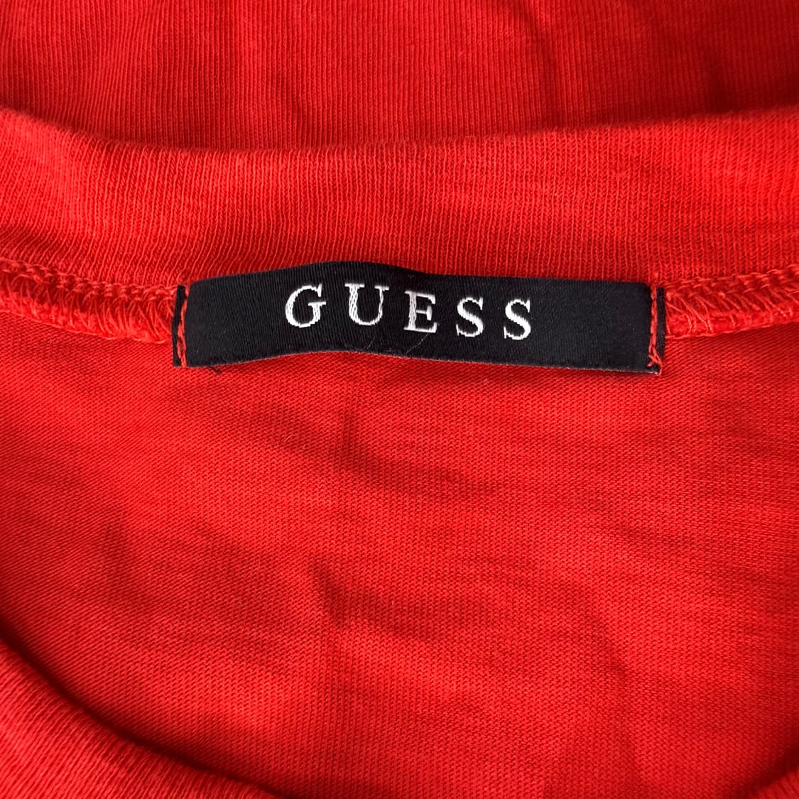 S 게스 빅로고 레드 반팔 티셔츠 0413T 상품이미지3