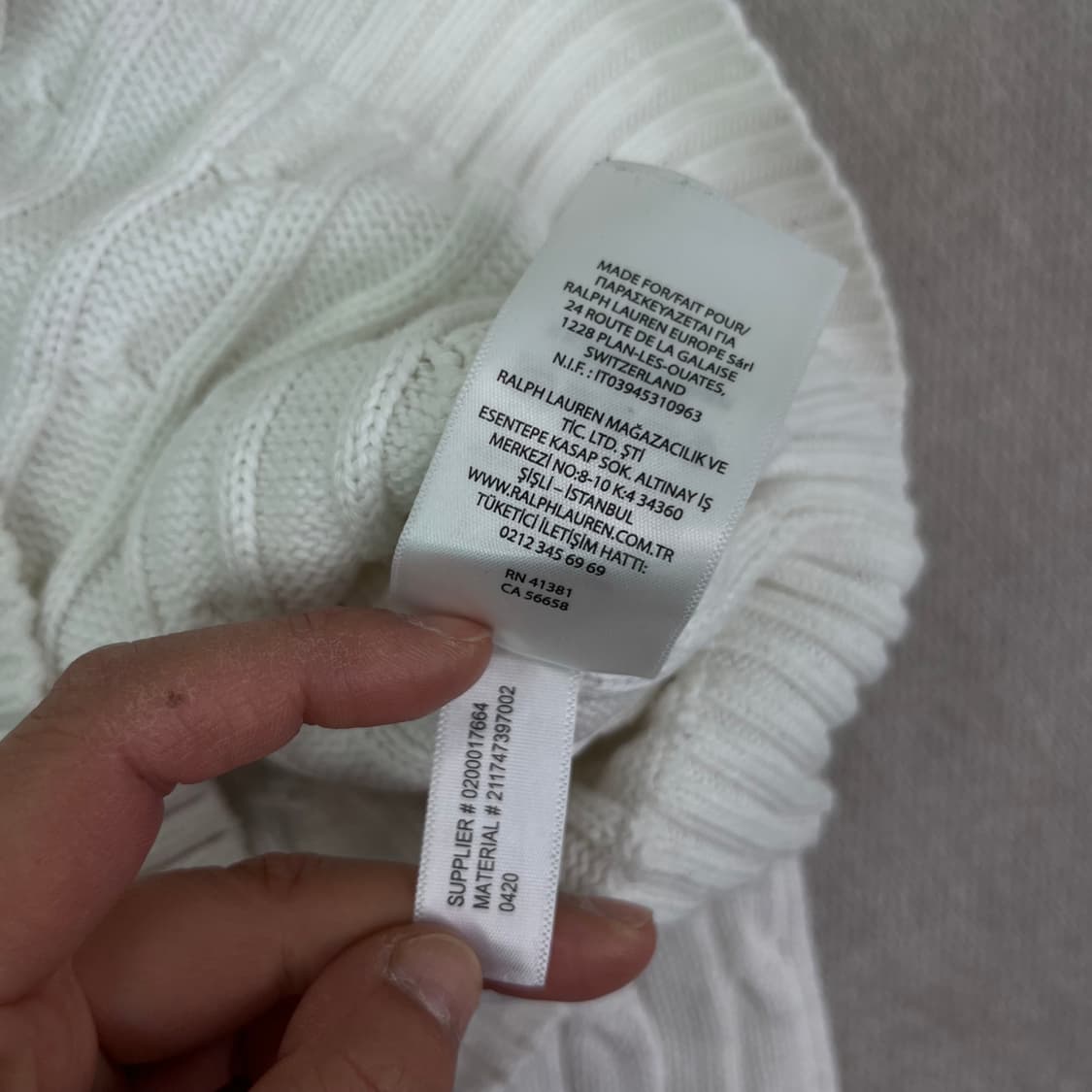 W 90 폴로랄프로렌 신형 화이트 꽈배기 니트 상품이미지8